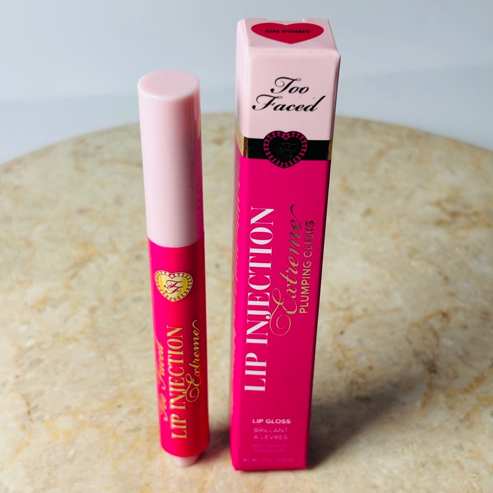 NIB Too Faced Lip Injections Extreme Plumping Clicks Lip Gloss‎ On Point